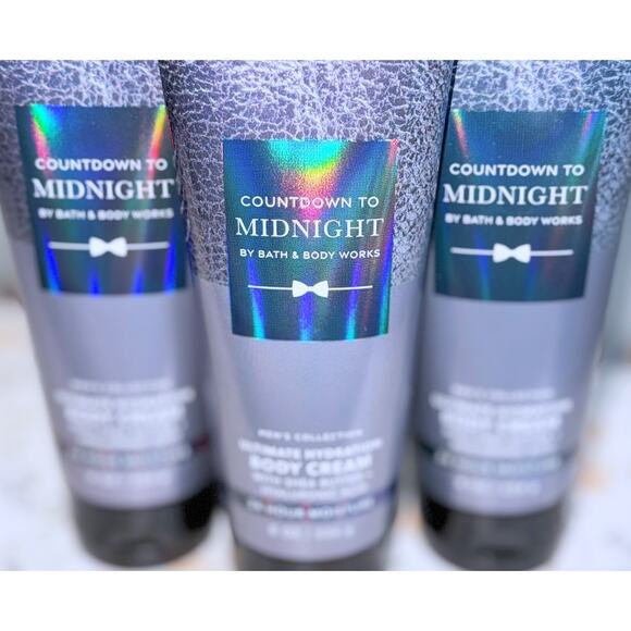 Bath & Body Works COUNTDOWN to MIDNIGHT Men's Ultimate Hydration Body Cream x3 - Picture 3 of 5